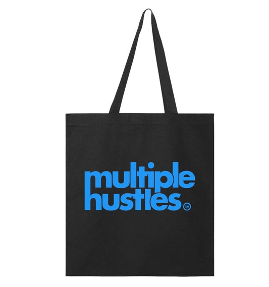 Multiple Hustles Trademark Black/Carolina Blue Tote Bag