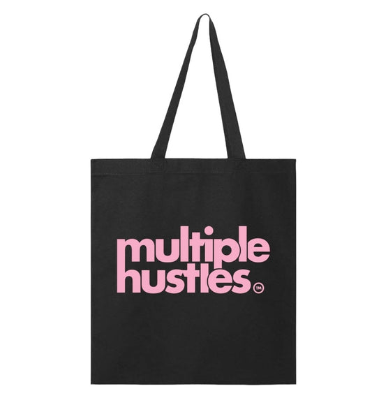Multiple Hustles Trademark Black/Pink Tote Bag
