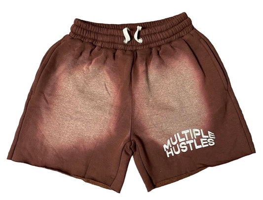 Sundried Brown/Cream Distressed Shorts