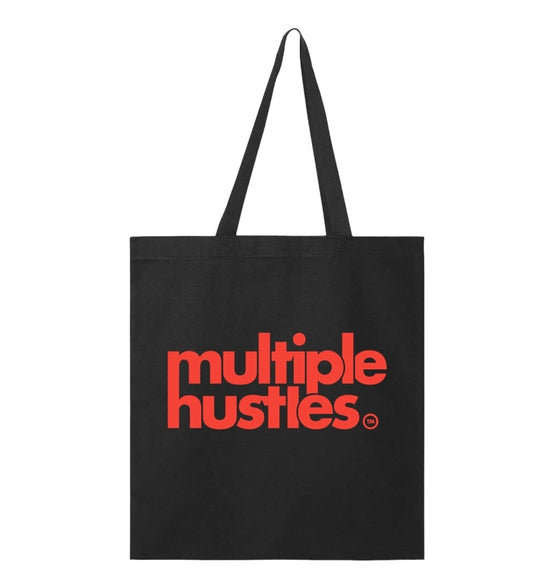 Multiple Hustles Trademark Black/Red Tote Bag