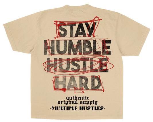 The Hustle Hard Collection Tan T-Shirt